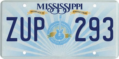MS license plate ZUP293