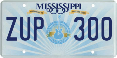 MS license plate ZUP300