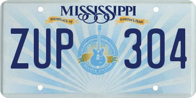 MS license plate ZUP304