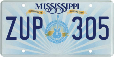 MS license plate ZUP305