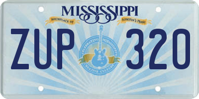 MS license plate ZUP320
