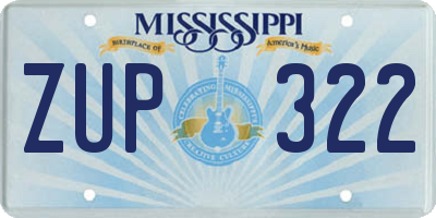 MS license plate ZUP322