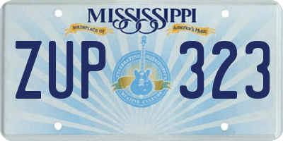 MS license plate ZUP323
