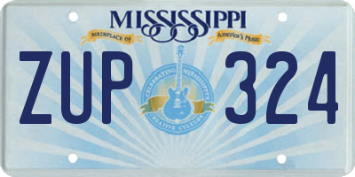 MS license plate ZUP324