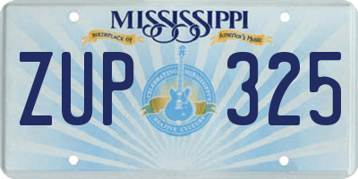 MS license plate ZUP325