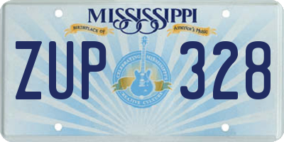 MS license plate ZUP328