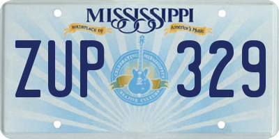 MS license plate ZUP329