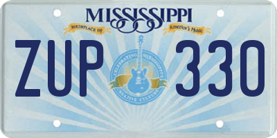 MS license plate ZUP330