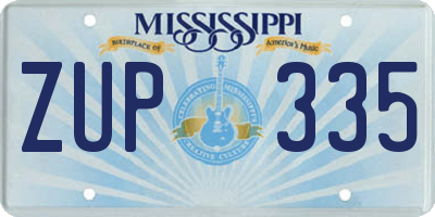 MS license plate ZUP335