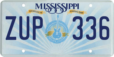 MS license plate ZUP336