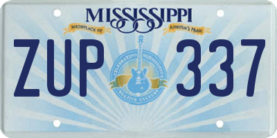 MS license plate ZUP337