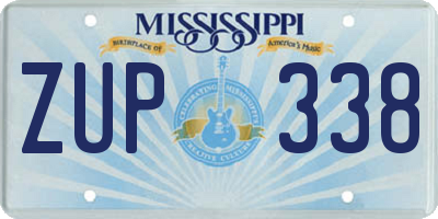 MS license plate ZUP338