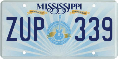 MS license plate ZUP339