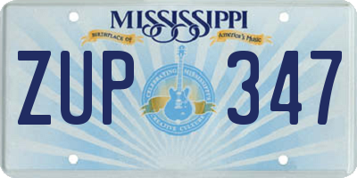 MS license plate ZUP347