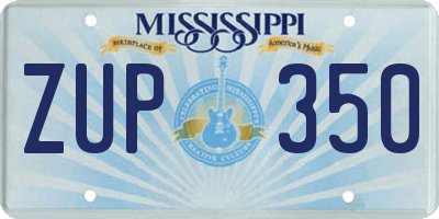MS license plate ZUP350
