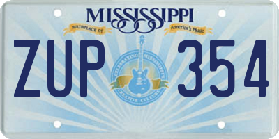 MS license plate ZUP354