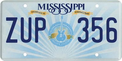 MS license plate ZUP356