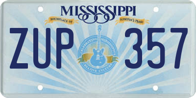 MS license plate ZUP357