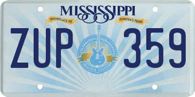 MS license plate ZUP359