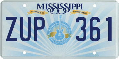 MS license plate ZUP361