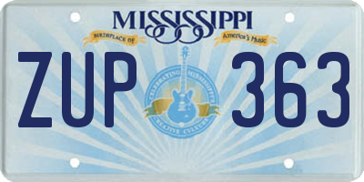 MS license plate ZUP363