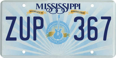 MS license plate ZUP367