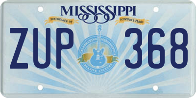 MS license plate ZUP368