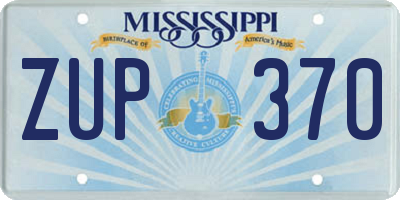 MS license plate ZUP370