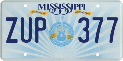 MS license plate ZUP377