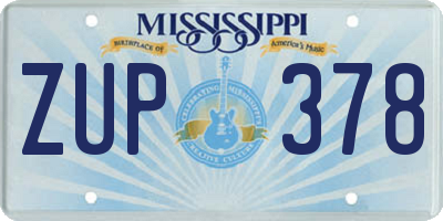 MS license plate ZUP378