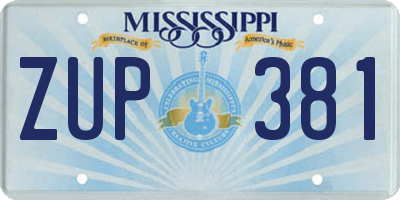 MS license plate ZUP381