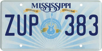 MS license plate ZUP383