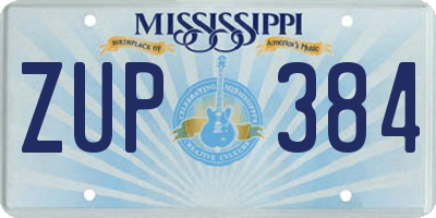 MS license plate ZUP384