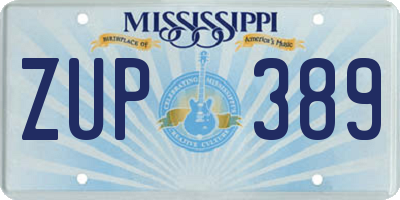 MS license plate ZUP389