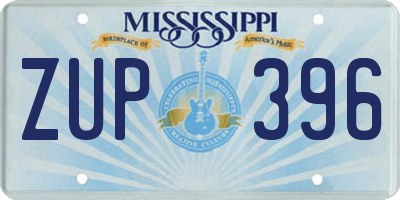 MS license plate ZUP396