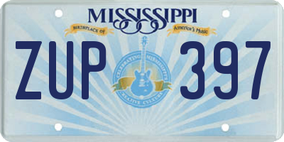 MS license plate ZUP397