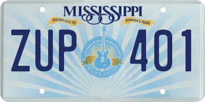 MS license plate ZUP401