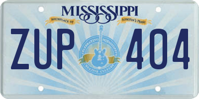 MS license plate ZUP404