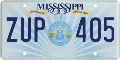 MS license plate ZUP405