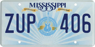 MS license plate ZUP406