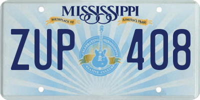 MS license plate ZUP408