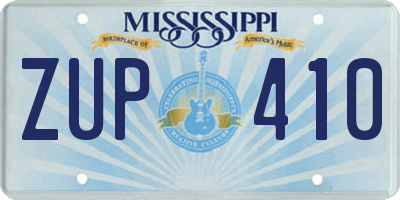 MS license plate ZUP410