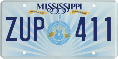 MS license plate ZUP411