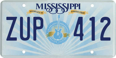 MS license plate ZUP412