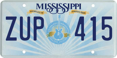 MS license plate ZUP415