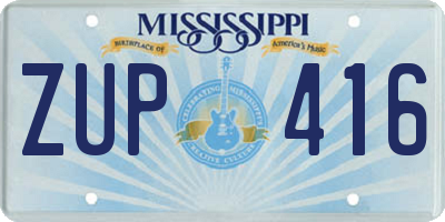 MS license plate ZUP416