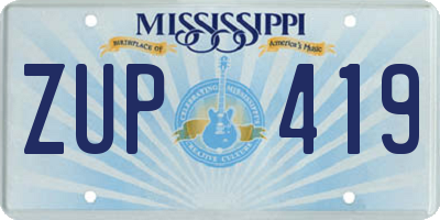 MS license plate ZUP419
