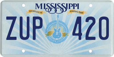 MS license plate ZUP420