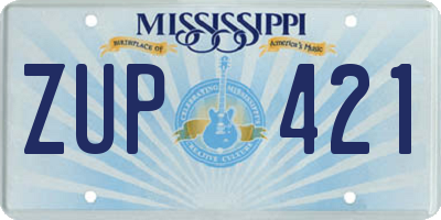 MS license plate ZUP421