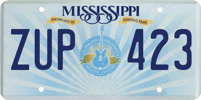 MS license plate ZUP423